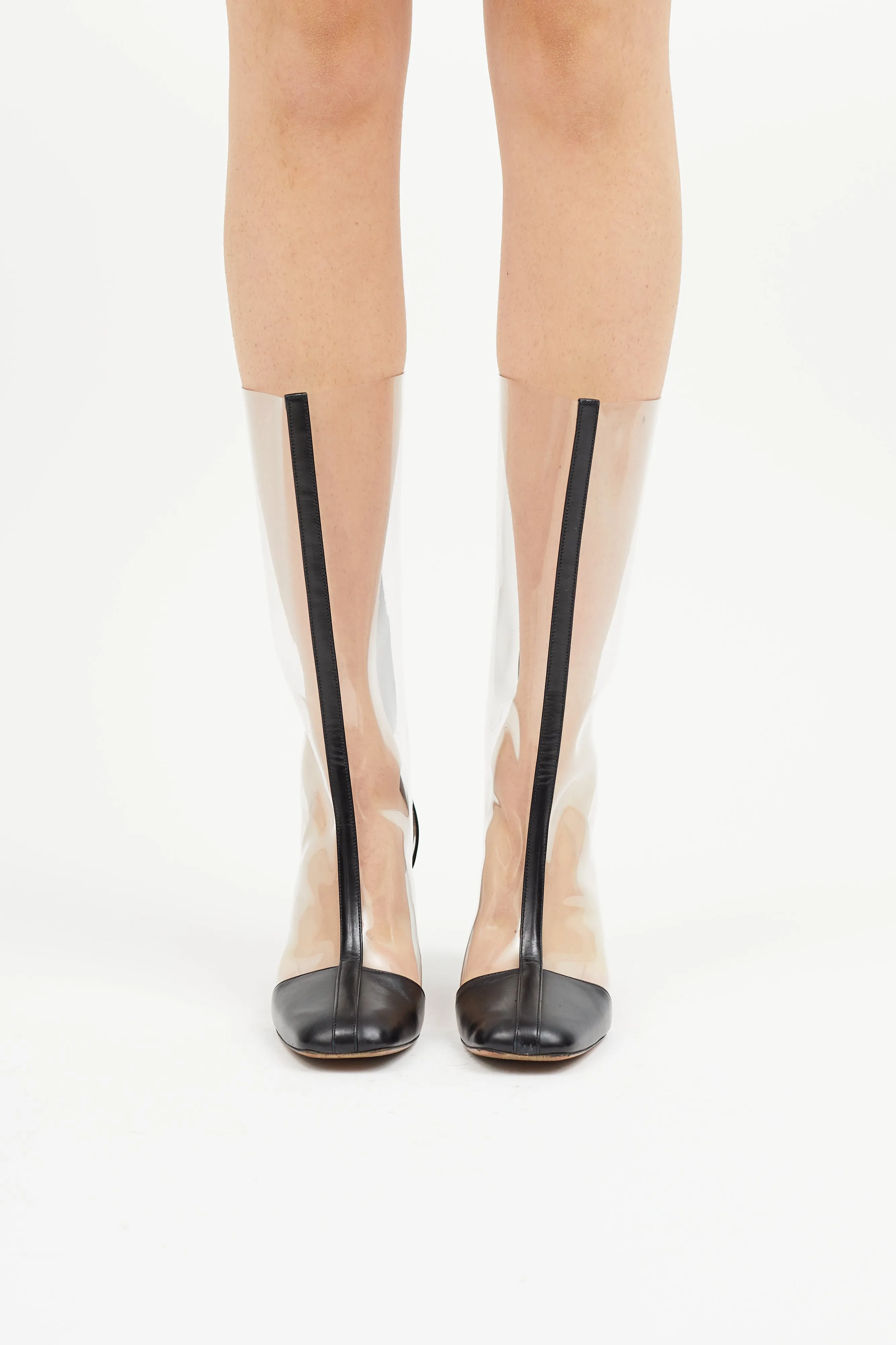 2013 Black Leather & Clear PVC Boot