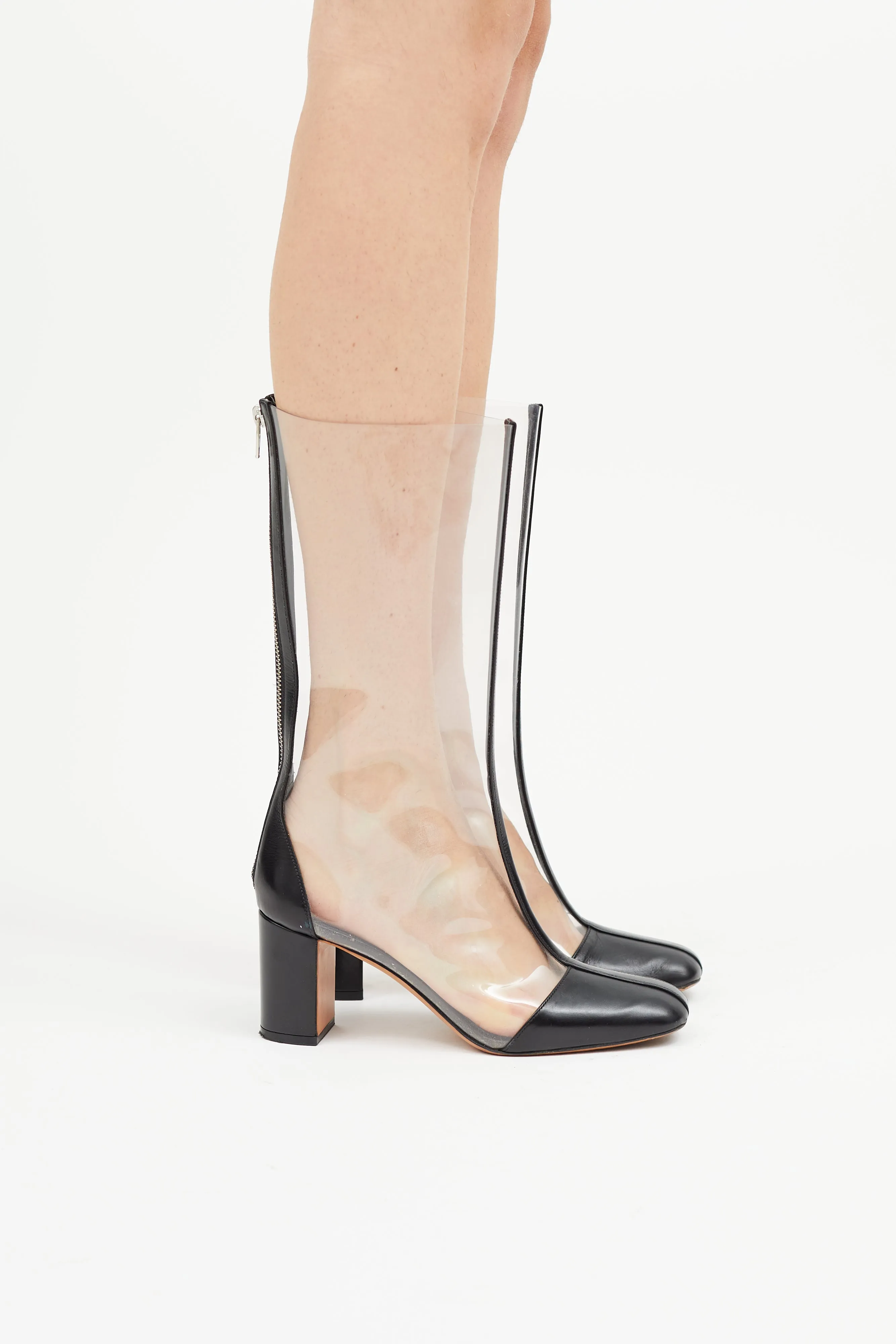 2013 Black Leather & Clear PVC Boot