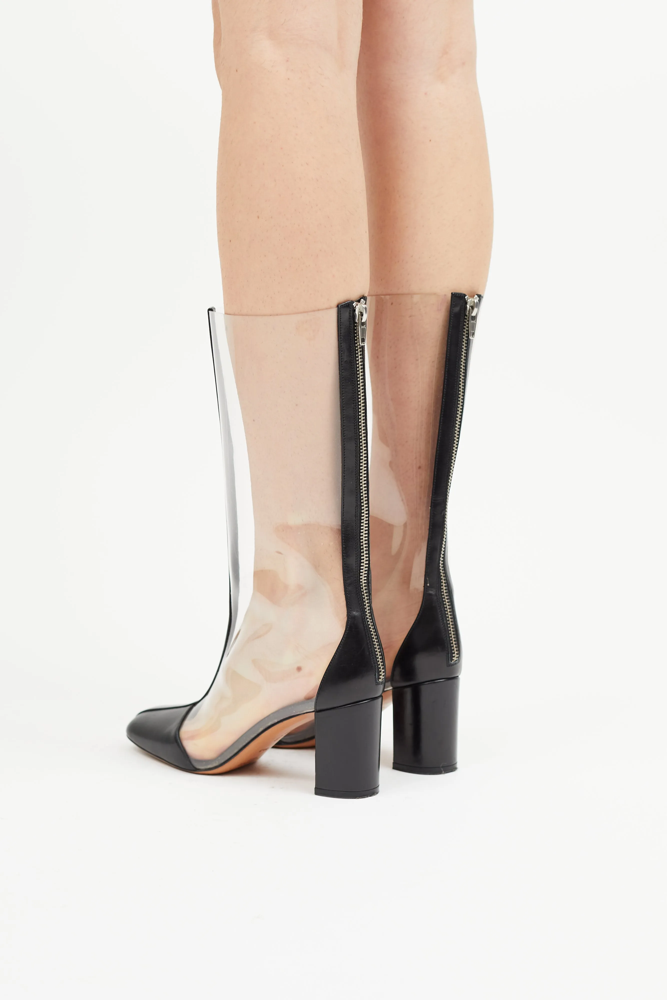2013 Black Leather & Clear PVC Boot