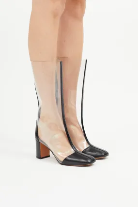 2013 Black Leather & Clear PVC Boot