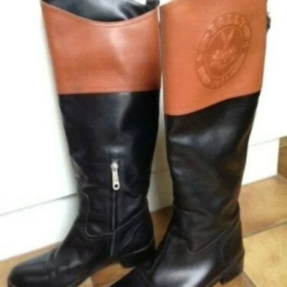 Bally Black & Brown Leather Riding Boots