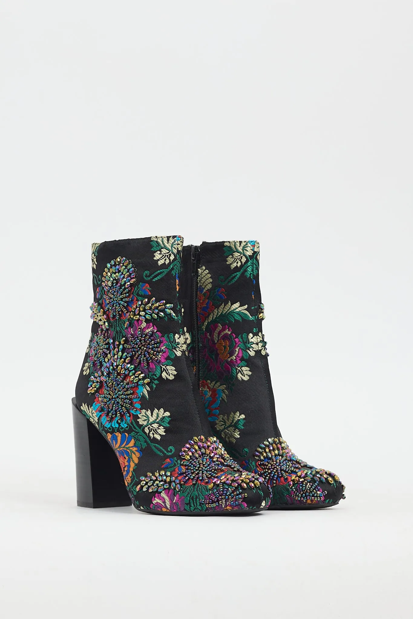 Black & Multi Sequin Brocade Stratford Boot