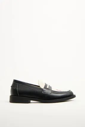 Black & White Leather Wilde Kiss Loafer