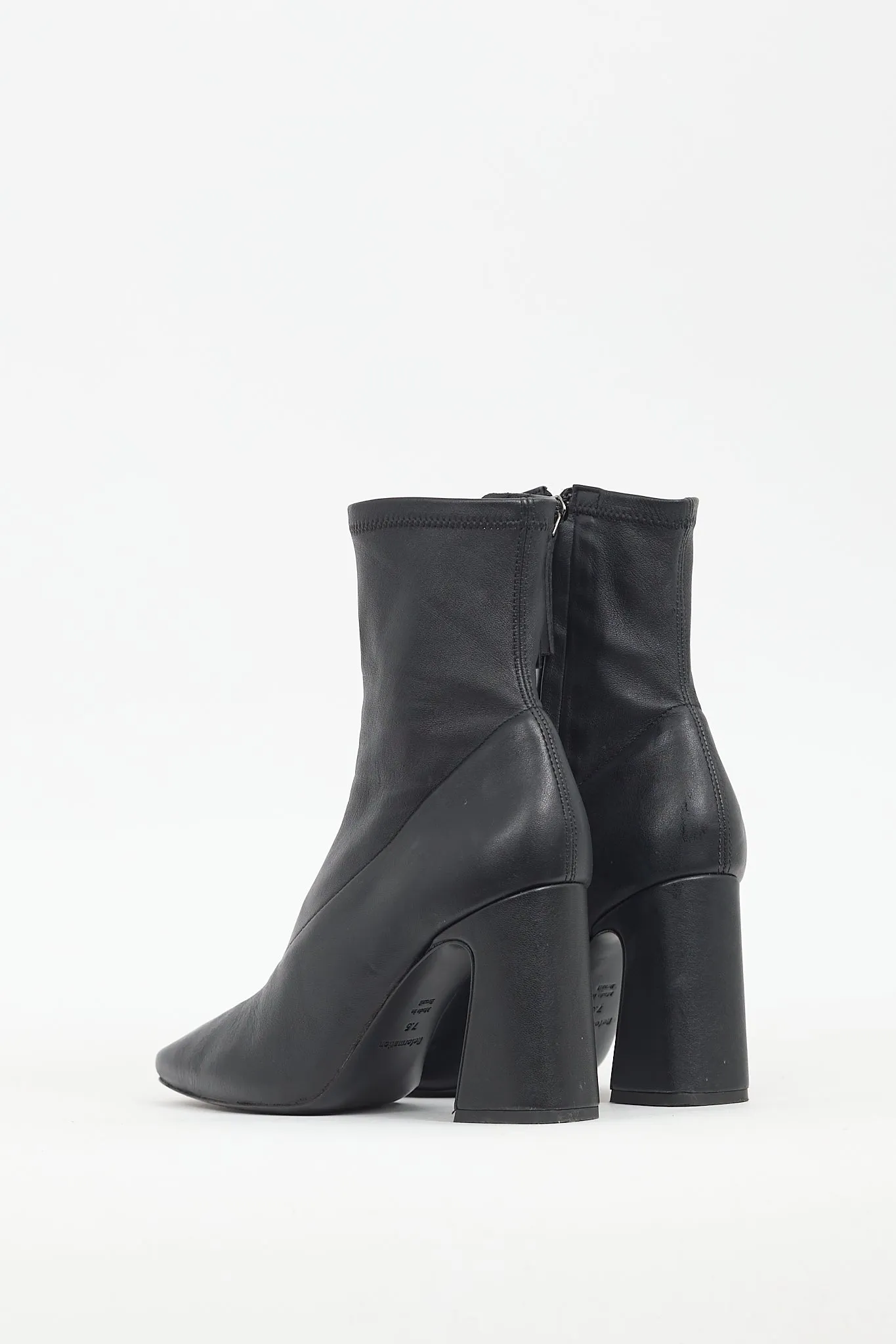 Black Leather Edie Sock Boot