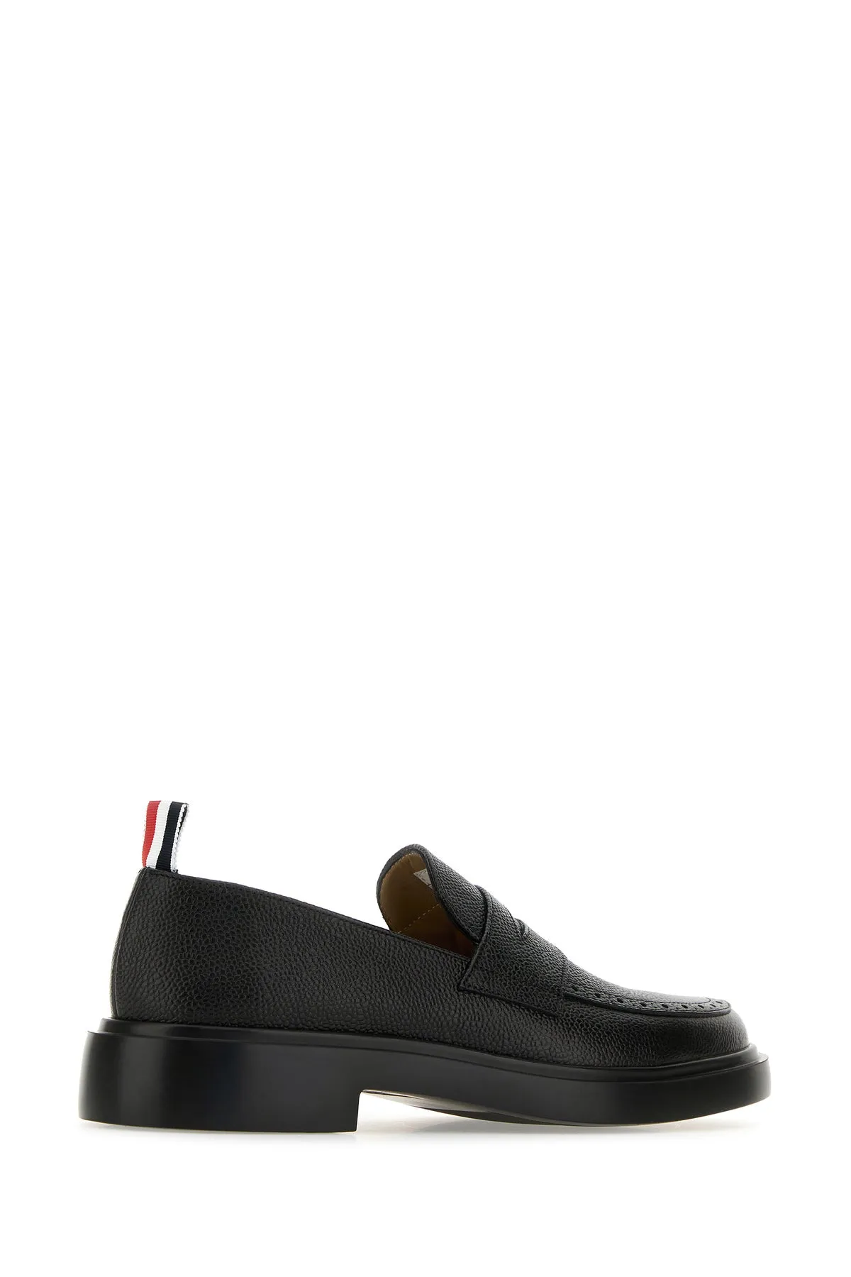 Black leather Penny loafers