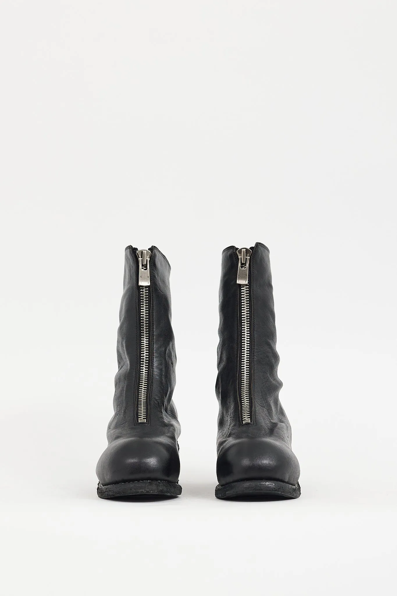 Black Leather PL1 Zip Boot