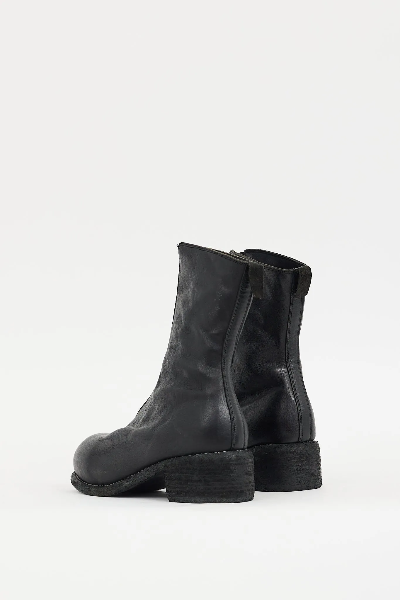 Black Leather PL1 Zip Boot