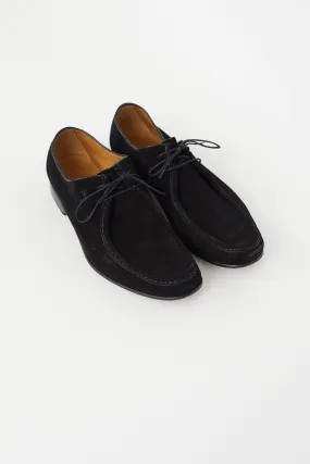 Black Suede Lace-Up Loafer