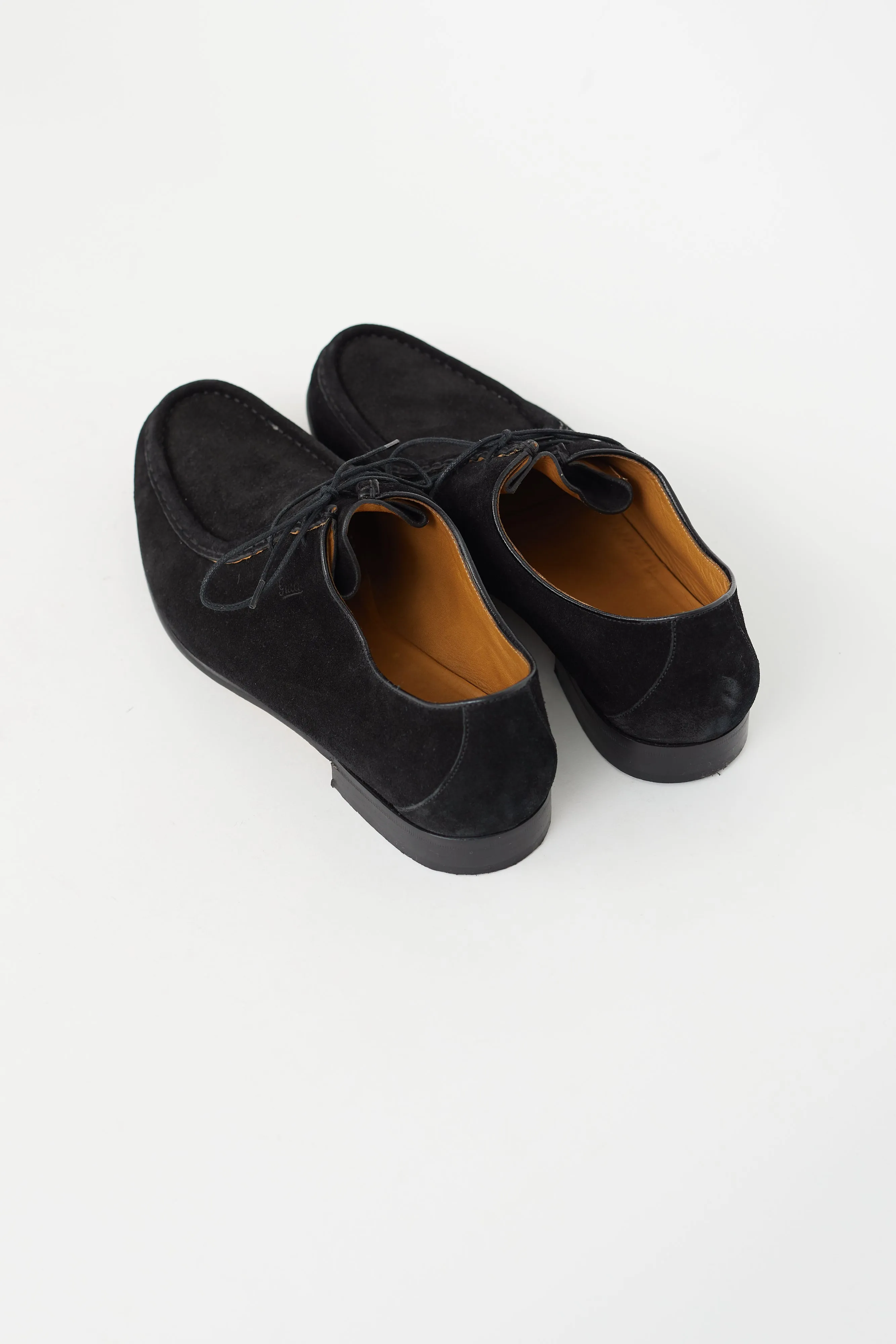 Black Suede Lace-Up Loafer