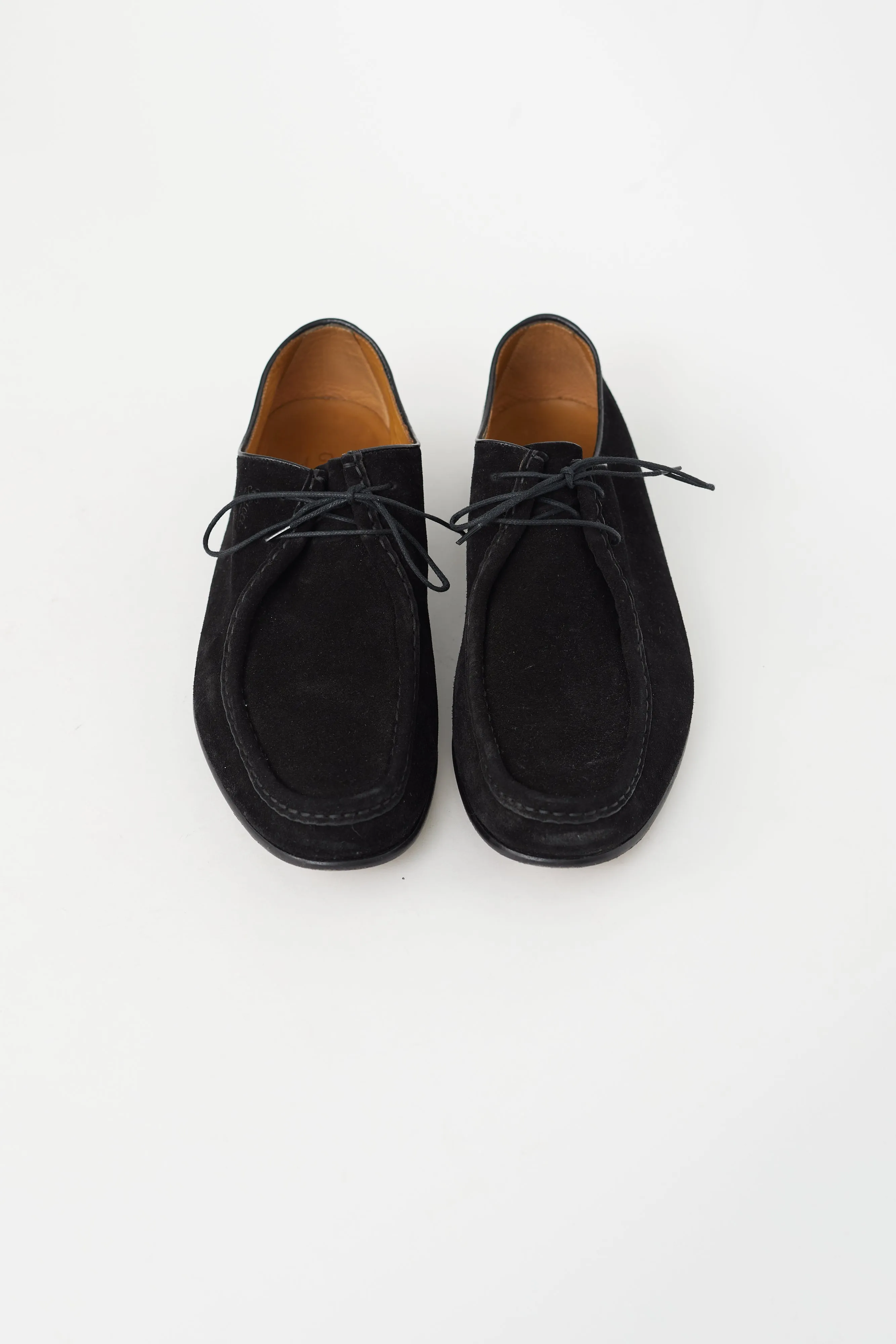 Black Suede Lace-Up Loafer