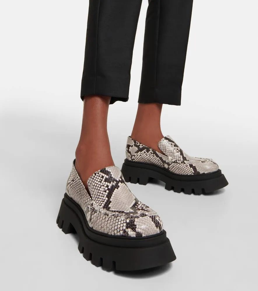 Dorothee Schumacher Printed leather platform loafers