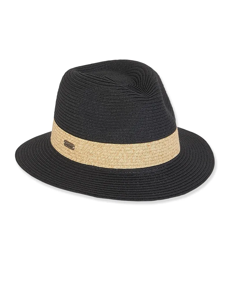 Fedora 2" Brim Hat Black- Sun 'N' Sand