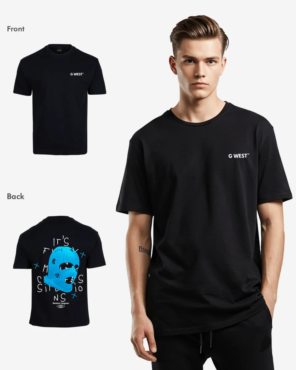 G West Oversized True Blue Ski Mask Oversized  Tee Mens Style