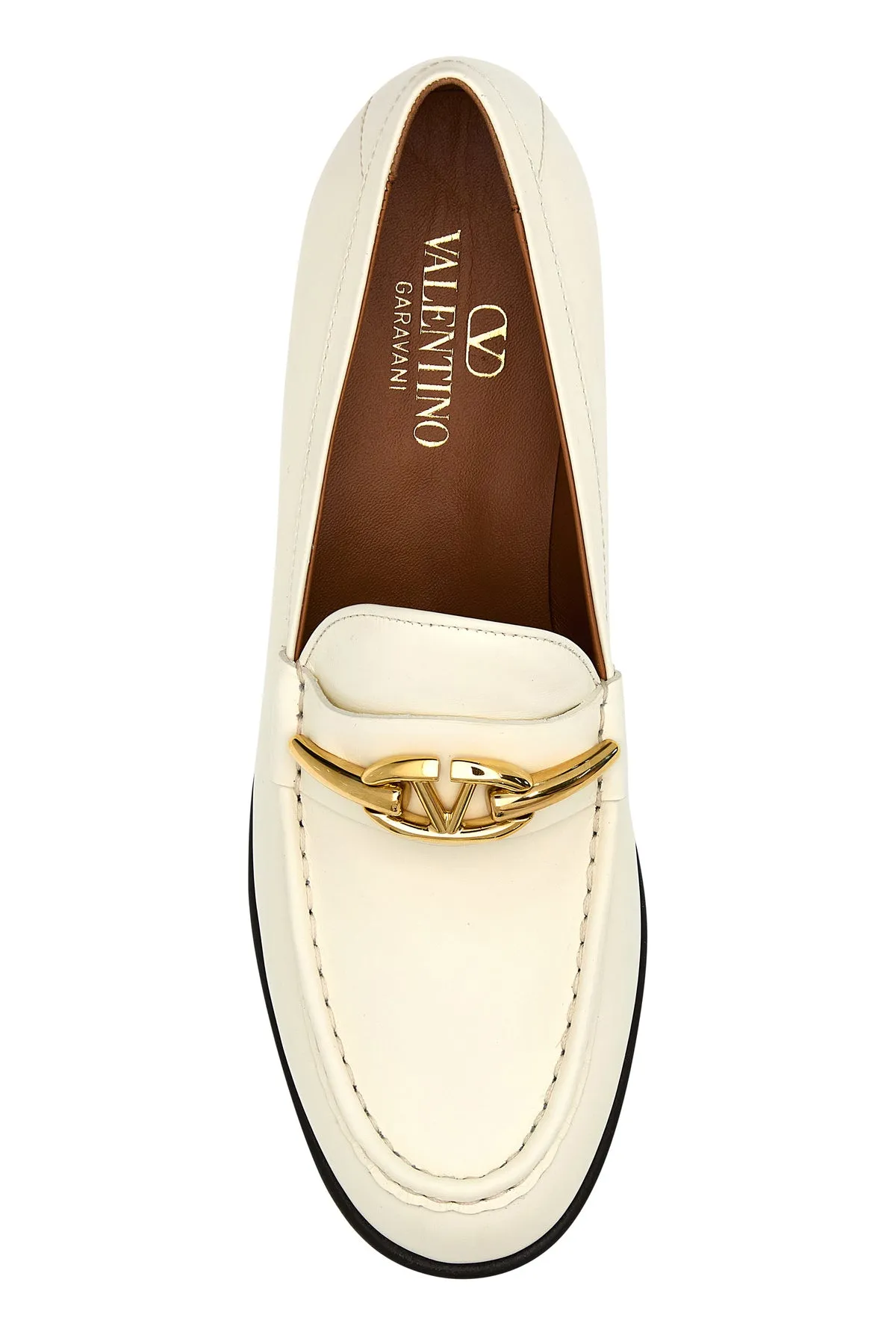 Ivory leather VLogo The Bold Edition loafers