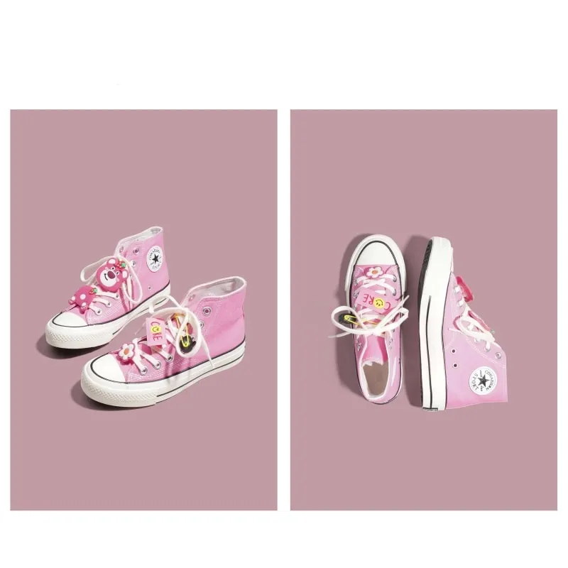 Kawaii ins Style Pink High-Top Canvas Shoes