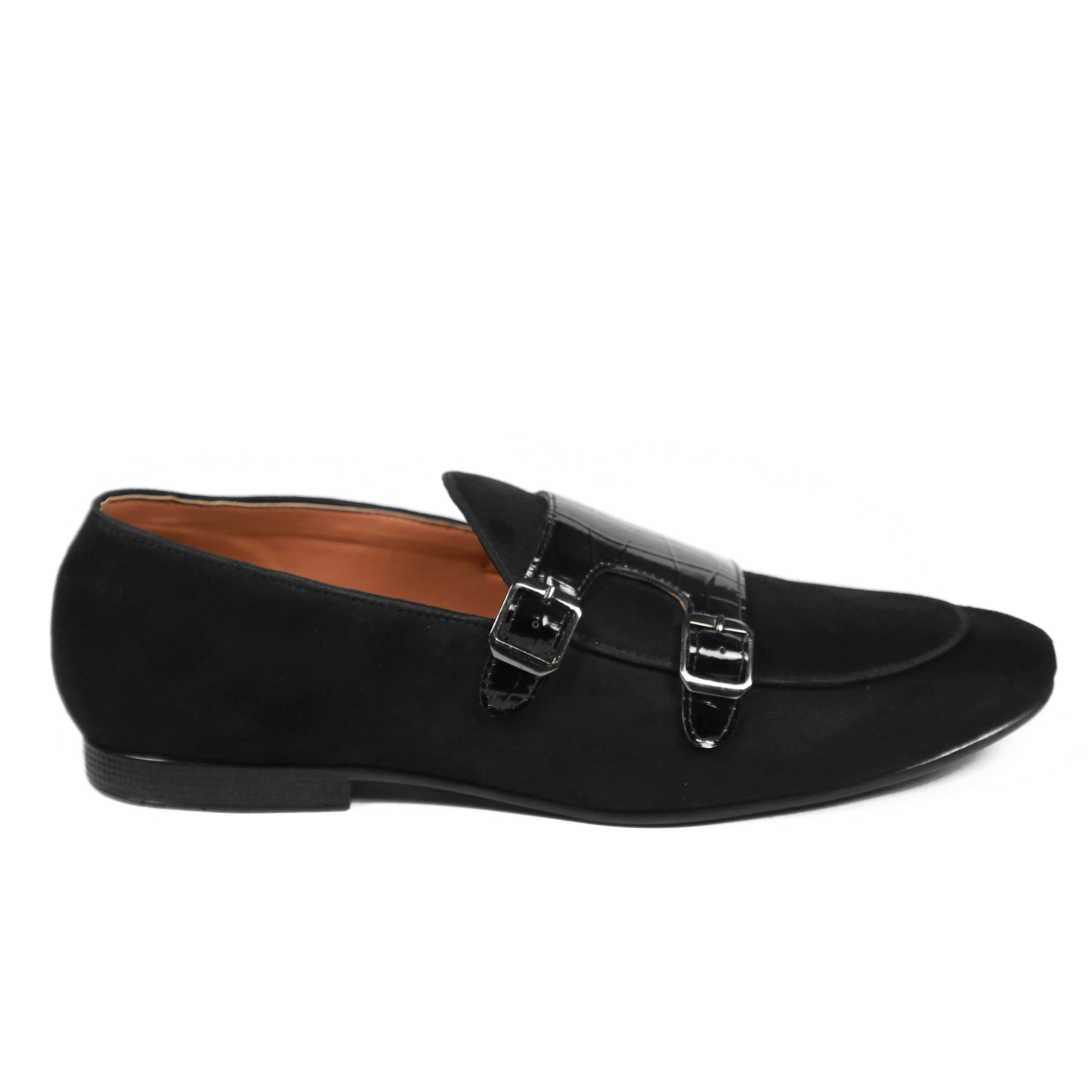 NICHE Black Croc Suede Belgian Loafer