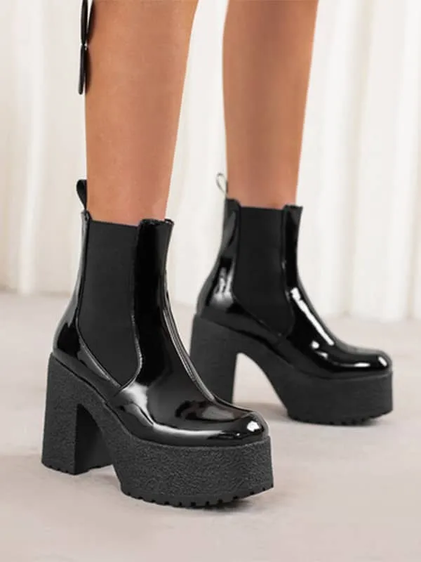 Punk Bat  Square Toe Platform&Boots