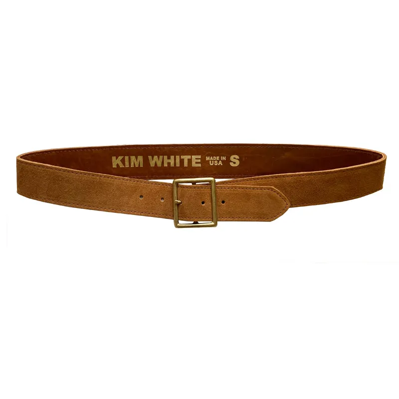 Thin Square Buckle - Saddle Suede