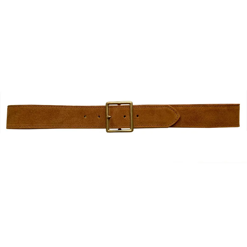 Thin Square Buckle - Saddle Suede