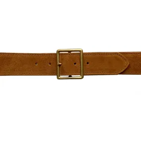 Thin Square Buckle - Saddle Suede